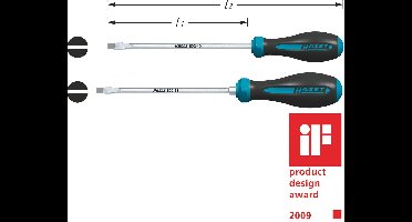 Hazet HEXAnamic Werkplaats Platte schroevendraaier Kopbreedte: 3.5 mm Koplengte: 80 mm DIN ISO 2380-1, DIN ISO 2380-2