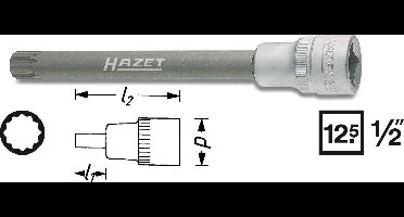 Hazet 990SLG-12 Dopsleutel-bitinzet 1/2 (12.5 mm)