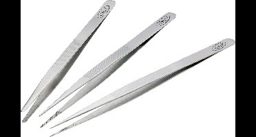 Vigor V1438 Pincetset 3-delig Plat-rond, Stomp, Spits