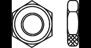 TOOLCRAFT 827817 Zeskantmoeren M4 DIN 439 Staal Verzinkt 100 stuk(s)