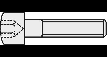 TOOLCRAFT 888025 Cilinderkopschroeven M2 5 mm Binnenzeskant (inbus) DIN 912 Staal 1 stuk(s)