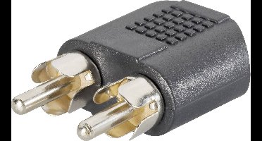 SpeaKa Professional SP-7869756 Cinch / Jackplug Audio Y-adapter [2x Cinch-stekker - 1x Jackplug female 3,5 mm] Zwart