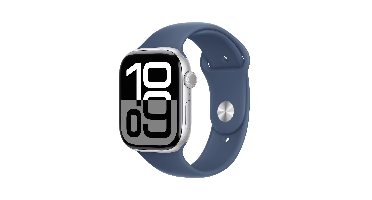 Apple Watch Series 10 GPs + Cellular 46mm Denim Sport Band S/m Smartwatch Silver