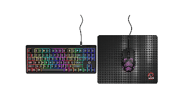 Qware San Antonio Bedraad Gamingtoetsenbord En -muis Bundel Zwart