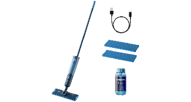 Philips Oneup Xv3101/11 Elektrische Dweil Blauw Inclusief 2 Dweildoeken