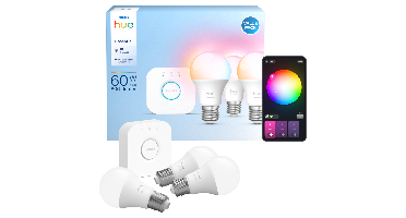Philips Hue Essential Starterkit Wit En Gekleurd Licht 1 Bridge 3 E27-fitting Lampen