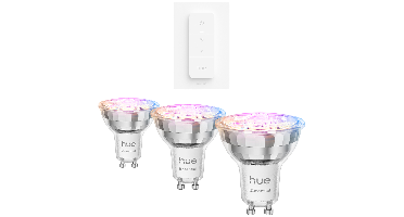 Philips Hue Essential Slimme Led Gu10 Spotlight 3-pack + Dimmer Switch - Draadloze Schakelaar