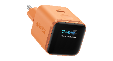 Anker Nano Oplader 45w Met Smart Display Oranje Wandlader