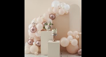 Ginger Ray BL-104 Floroal Baby Peach & Roségoud Ballonnenboog