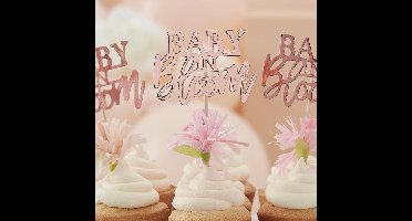 Ginger Ray BL-108 Floral Baby Shower Cupcake Toppers
