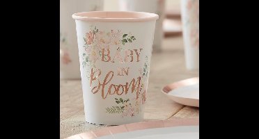 Ginger Ray BL-116 Floral Baby Shower Bekers