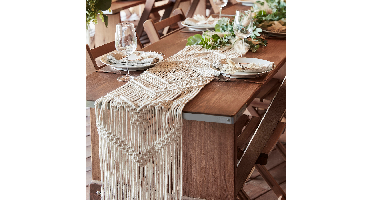 Ginger Ray PAMA-117 Macrame Tafelloper Wit