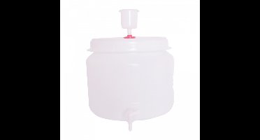 Vat plastic rond 30l met waterslot en kraan