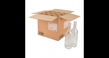 Wijnfles Bordeaux 75 cl, wit, doos 12 st.