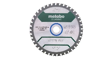 Metabo 628651000 Steel Cut Cirkelzaagblad - 165 X 20 X 40T - Metaal
