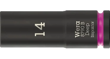 Wera 05005555001 8790 B Impaktor Deep Lange Krachtdop - 3/8"- Zeskant - 14 X 63mm