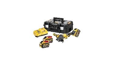 DeWALT DCG418SHDX2-QW 54V Li-ion XR FlexVolt Accu Haakse Slijper Set (2x 9.0Ah Accu) In TSTAK - 125mm - Veiligheidsschakelaaar In Zijhandgreep