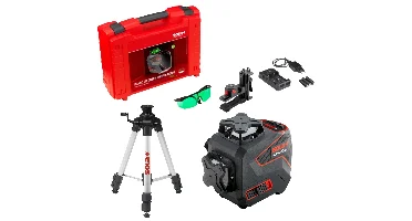 Sola PLANO 3D Green Professional 360° Kruislijnlaser Set Incl. Statief In Koffer - Groen