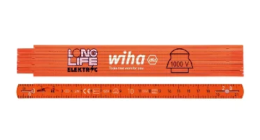 Wiha 4102008 Longlife Elektriciensduimstok - Metrisch - 2m - 10 Delen - Oranje