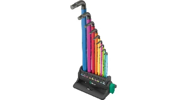 Wera 05133165001 10-delig 950/9 Hex-Plus Multicolour 3 Blacklaser Inbussleutelset - 1,5-10mm