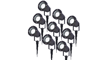 Set van 9 LED prikspots - 4 Watt 345 Lumen - Dimbaar - Kantelbaar - 6500K daglicht wit - GU10 - IP64 Waterdicht - Zwart - Tuinspots
