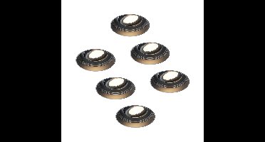 6x Lugo LED inbouwspots Trimless - Zwart - Dimbaar - 5 Watt 450 Lumen - 2700K Warm Wit Licht - Kantelbaar - IP65 - Voor Binnen & Buiten