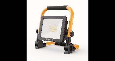 LED Bouwlamp op accu - Oplaadbaar - 6500K - 30W - 3000lm - Kantelbaar - Brandtijd: 4-6 uur aaneengesloten - 25.000 branduren - IP54 - 2 jaar garantie