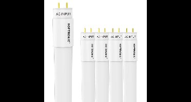 Set van 5 LED TL Buizen 60cm - T8 G13 fitting - 3000K - 9W 990lm (110lm/W) - Flikkervrij - Vervangt 18 Watt (18W/830) - Incl. starter