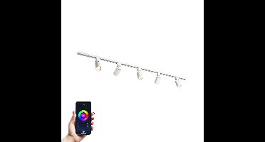 Taros Railverlichting Pakket Wit - Recht - 1,5 m rail - 5 railspots - Incl. RGBWW GU10 - IP20 - Modulair - 230V