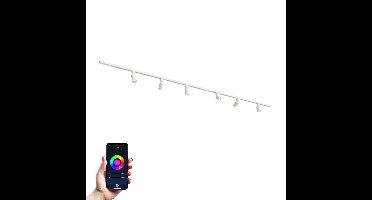 Taros Railverlichting Pakket Wit - Recht - 2x 1,5 m rail - 6 railspots - Incl. RGBWW GU10 - IP20 - Modulair - 230V