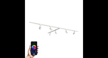 Taros Railverlichting Pakket Wit - T-vorm - 3x 1m rail - 6 railspots - Incl. RGBWW GU10 - IP20 - Modulair - 230V