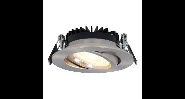 Rome LED inbouwspot - Kantelbaar - IP44 waterdicht - 6 Watt 430 lumen - 2700K warm wit - Lage inbouwdiepte 27mm - Dimbaar - Rond - RVS - Voor binnen en buiten
