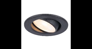 Malta LED inbouwspot - 5 Watt 400 lumen - 2700K warm wit - Dimbaar - Rond - Kantelbaar - IP44 waterdicht - Zwart - Incl. Quick Connector box
