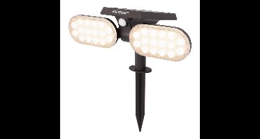 Pato - Solar prikspot - Bewegingssensor en schemerschakelaar - PIR - 3000K Warm wit - 2 lichtstanden - 300 Lumen - 6-12 uur brandtijd - IP65 waterdicht - Tuinspot