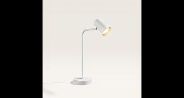 Riga LED tafellamp - Kantelbaar en draaibaar - Ingebouwde dimmer - Bureaulamp voor binnen - GU10 fitting - Max. 35 Watt - Wit - 3 jaar garantie