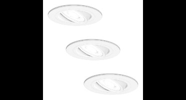 3x Pittsburg LED Inbouwspots - 4W 345lm - 6500K - Dimbaar Kantelbaar - Wit