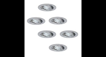 6x Jose LED Inbouwspots - 4W 450 Lumen - 6500K - Kantelbaar - RVS
