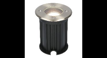 Maisy LED Grondspot Rond - Dimbaar - GU10 - 4000K neutraal wit - 4 Watt 345 Lumen - Rond - Ø12cm - Tuinspot - Oprit - RVS - IP67 waterdicht