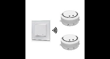 2x LED dimmer/ontvanger - Draadloos - Incl. wit frame met 2-kanaals drukknop - Geschikt voor inbouw & opbouw - Maximaal 200 Watt