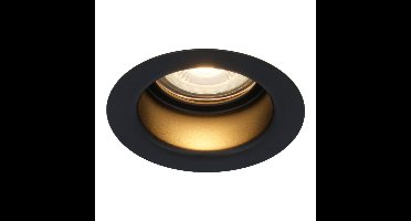 Mari - LED platte inbouwspots met lage inbouwdiepte - 6 Watt 570 Lumen - 2700K Warm wit - GU10 LED Module - Verzonken - Dimbaar - Rond - IP65 waterdicht - Zwart