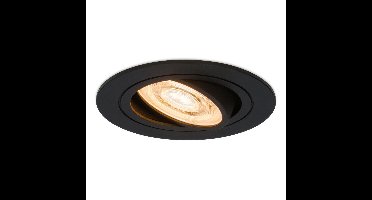 Miro LED inbouwspot - 6W 570lm - Extra plat - GU10 LED Module - 2700K warm wit - Dimbaar - Rond - Kantelbaar - Voor binnen - Zwart