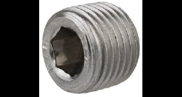 Plug R1/2 Konisch, zonder borst Messing/Vernikkeld