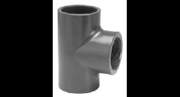 Druk PVC schroef t-stuk - 20mm x 1/2 Binnendraad +ring - 16 bar