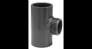 Druk PVC draad t-stuk - 40mm x 1-1/4 Buitendraad- 10 bar