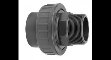 Druk PVC 3-delige koppeling - 90mm x 3 Buitendraad - 16 bar