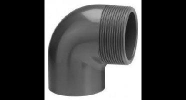 Druk PVC draadknie 90gr - 32mm x 3/4 - 10 bar