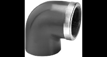 Druk PVC schroefknie 90gr - 50mm x 1-1/2 - 16 bar