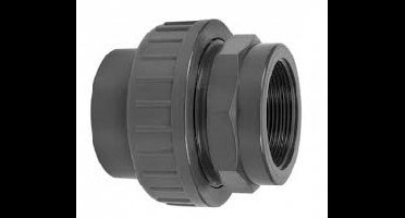 Druk PVC 3-delige koppeling - 50mm x 1-1/2 Binnendraad - 10 bar