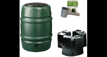 Harcostar regenton 227 liter groen + 3 delige voet + vulautomaat