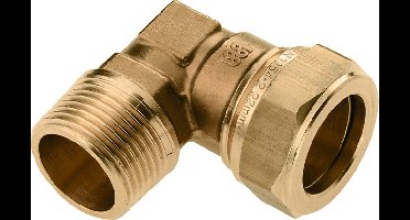 Bonfix knelkoppeling - knie - buitendraad - 1/4 x 12mm - Messing